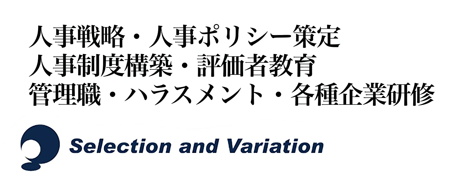 人事戦略・人事ポリシー策定・人事制度構築・評価者教育・管理職・ハラスメント・各種企業研修 Selection and Variation